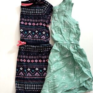 Splendid Girls Navy Multi-Pattern Dress and Mint Starfish Dress